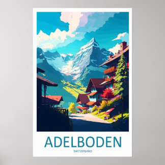 Adelboden Vintage Travel Poster Ski National Park ポスター