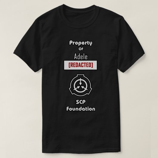 Adeleのプロパティ[REDACTED] SCP財団 Tシャツ (デザイン正面)