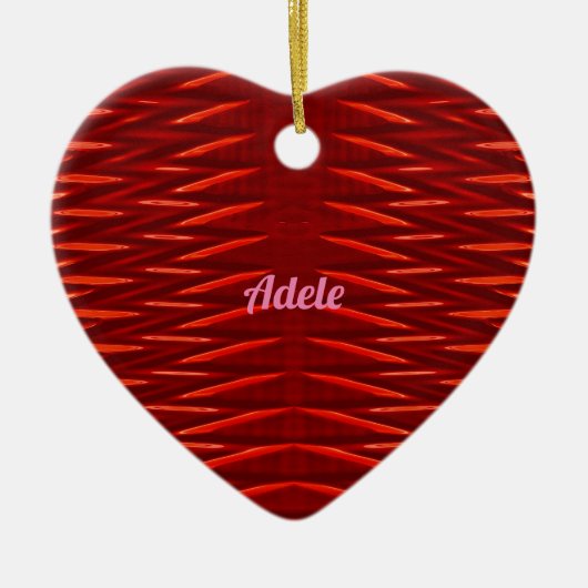 ADELE 〜バレンタインハート〜 赤いフラクタル セラミックオーナメント (正面)