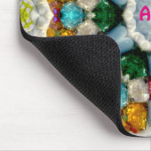 ADELE ~宝石カラフルパターンパーソナライズされた マウスパッド (コーナー)