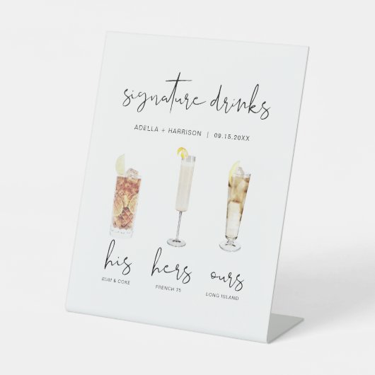 ADELLAウォーミニマルターカラーカクテルシグネチャードリンク 台座サイン (正面)