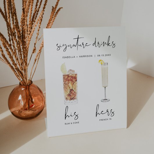 ADELLAウォーミニマルターカラーカクテルシグネチャードリンク 台座サイン