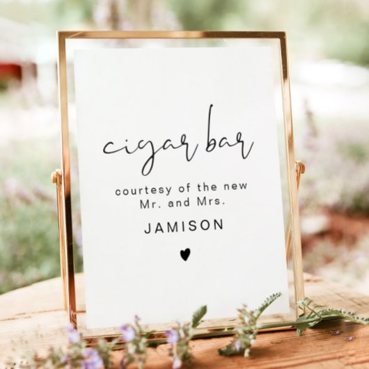 ADELLAエドギーモダンミニマル結婚リストの葉巻バー ポスター