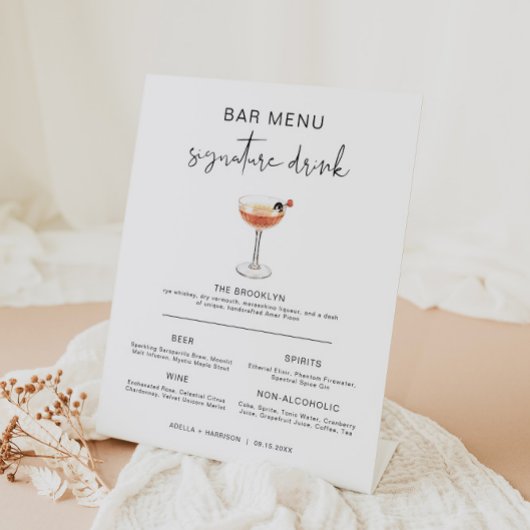 ADELLAカクテルモダンシグネチャードリンクバーメニュー 台座サイン