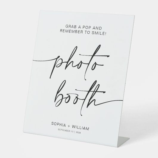 ADELLAフォトブース |忘れシンプルずスマイル記号 台座サイン (正面)