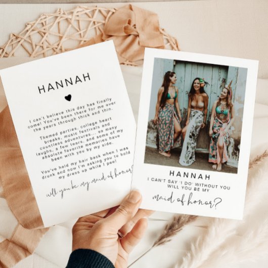 ADELLAフォトミニマルメイド・オブ・オーナー(花嫁付き添い人)提案カード 招待状