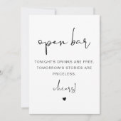 ADELLAミニマモダンリストおもしろいオープンバー標識 招待状 (正面)