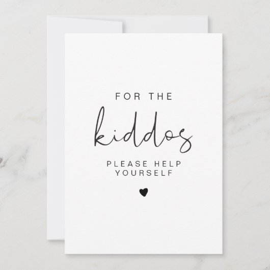 ADELLAミニマモダンリストのキドスのテーブル記号 招待状 (正面)