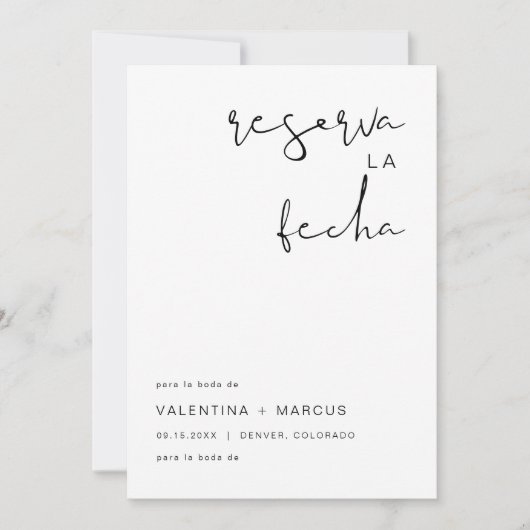 ADELLAミニマモダンリストスペインのが日付を保存 招待状 (正面)