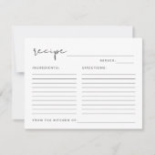 ADELLAミニマモダンリストブライダルシャワーレシピカード 招待状 (正面)