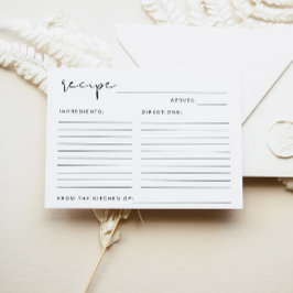 ADELLAミニマモダンリストブライダルシャワーレシピカード 招待状