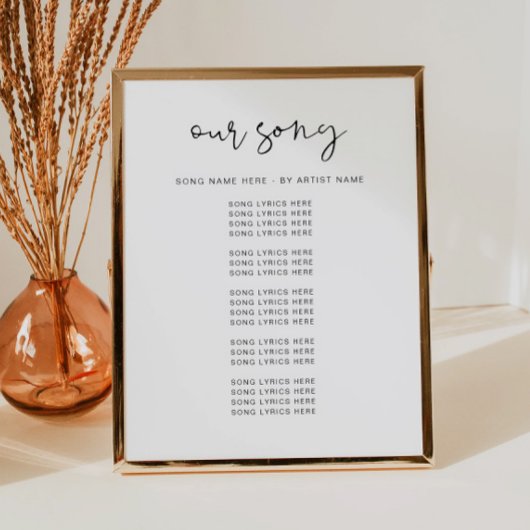 ADELLAミニマモダンリスト結婚の歌詞 ポスター