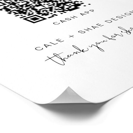 ADELLAミニマリスト小規模企業の支払いサイン ポスター (角)