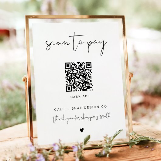 ADELLAミニマリスト小規模企業の支払いサイン ポスター