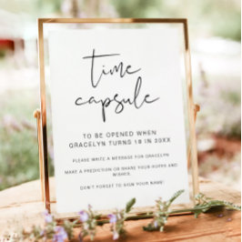 ADELLAミニマリスト赤ちゃんシャワー時間カプセルサイン ポスター