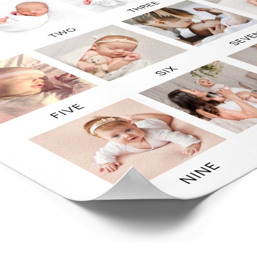 ADELLAミニマリストBoho初年フォトマイルストーン ポスター (角)