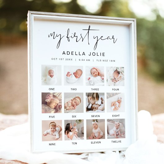 ADELLAミニマリストBoho初年フォトマイルストーン ポスター