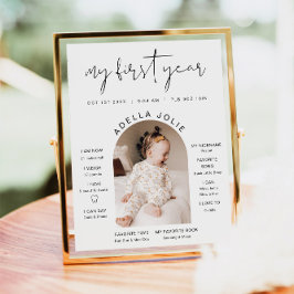 ADELLAミニマルなArch Photo First Year Milestone ポスター