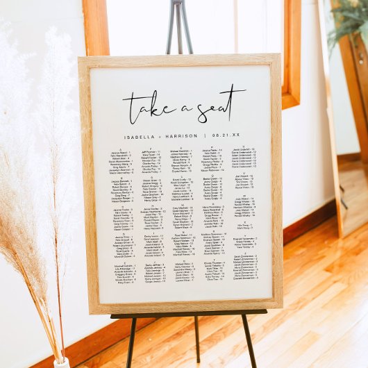 ADELLAミニマルモダンリストアルファベットの座席 ポスター