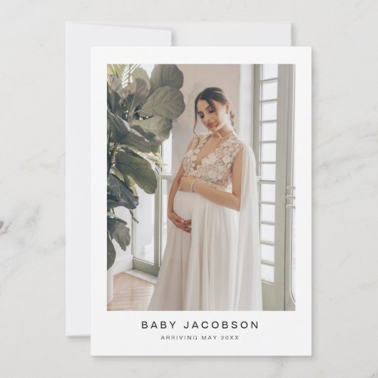 ADELLAミニマルモダンリストベビーシャワー招待状 招待状 (裏面)