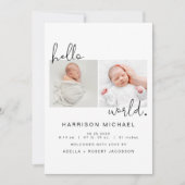 ADELLAミニマル生まれたばかりのリスト 招待状 (正面)