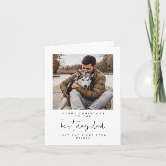ADELLA写真モダンドッグ最高のパパクリスマス シーズンカード (正面)