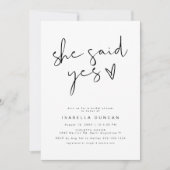 ADELLA彼女はYesモダンブライダルシャワー 招待状 (正面)