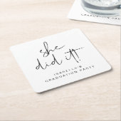 ADELLA彼女モダンはミニマル卒業パーティーをやった スクエアペーパーコースター (アングル)