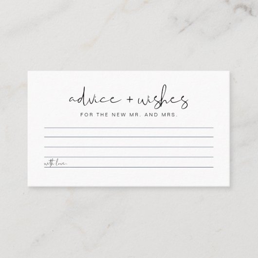 ADELLA新モダン婚アドバイスとウィッシュゲームカード プレイスカード (正面)