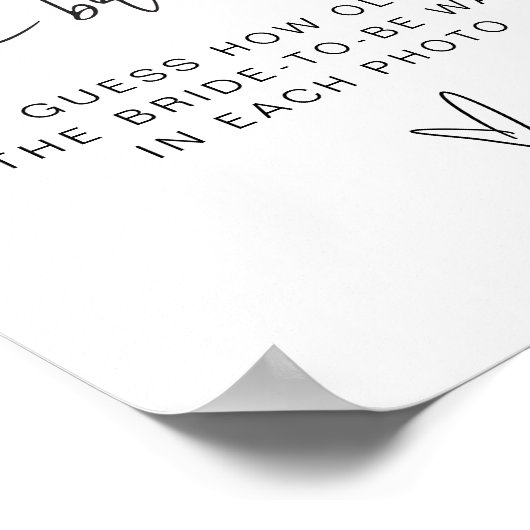 ADELLA新婦は何歳だったブライダルシャワーのゲームサイン ポスター (角)