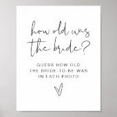 ADELLA新婦は何歳だったブライダルシャワーのゲームサイン ポスター (正面)