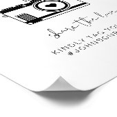 ADELLA ミニマル Oh Snap Photoハッシュタグ結婚のサイン ポスター (角)