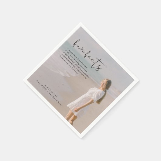 ADELLA モダンミニマルおもしろい・ファクト卒業パーティー スタンダードカクテルナプキン (角)