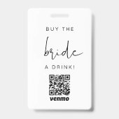 ADELLA モダン Edgy買 The Bride A Drink QR Code バッジ (Front)