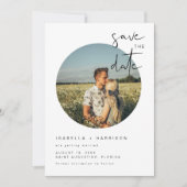 ADELLA-モダンMinimalist Round Photo Save the Date 招待状 (正面)