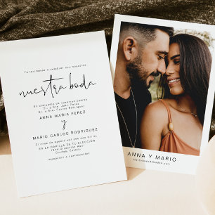 ADELLA Neustra Boda編集可能スペインの結婚ズ 招待状