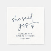 ADELLA Sheモダンが言っミニマルたYesブライダルシャワー スタンダードカクテルナプキン (正面)