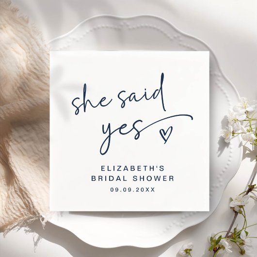 ADELLA Sheモダンが言っミニマルたYesブライダルシャワー スタンダードカクテルナプキン