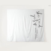 ADELLA Sheモダンが言っミニマルたYesブライダルシャワー タペストリー (正面(横))