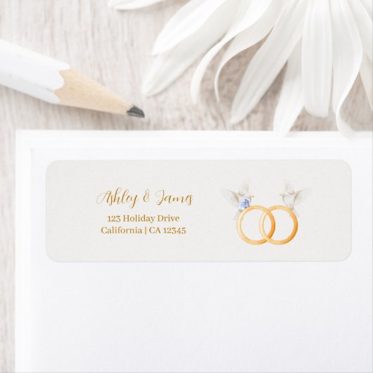 ADELLEシンプルデュスクブルーカップル結婚ズラベル ラベル (インサイチュ)