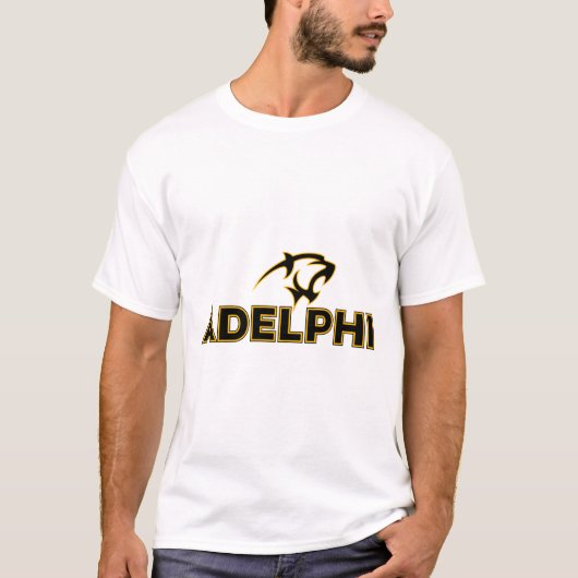 Adelphi Panthes、Adelphi Universityロゴ Tシャツ (正面)