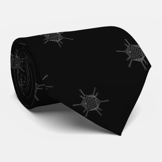 Adenoviruses - White on Black ネクタイ (ロール)