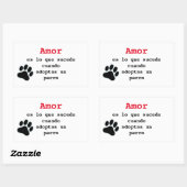 Adesivo adoptar un perro 長方形シール (シート)