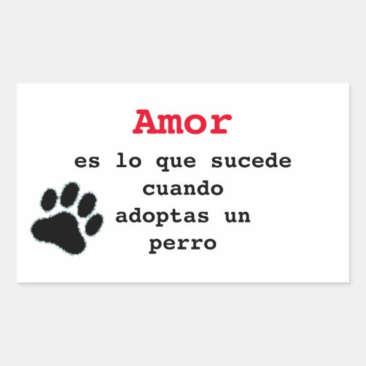 Adesivo adoptar un perro 長方形シール (正面)