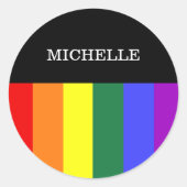 Adesivo Autocolante Orgulho Gay Rainbow ラウンドシール (正面)