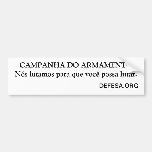 Adesivo carro Campanha do Armamento バンパーステッカー (正面)