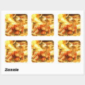 adesivo de dragão スクエアシール (シート)