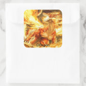 adesivo de dragão スクエアシール (バッグ)