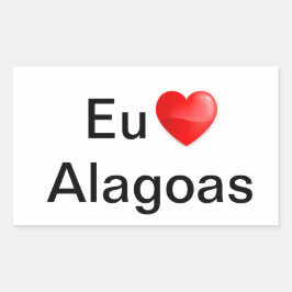 Adesivo eu amo Alagoas 長方形シール