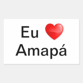 Adesivo eu amo Amapá 長方形シール